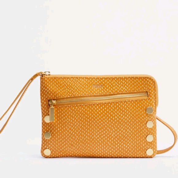 🌞HAMMITT Nash apricot tan snake small 2 wristlet crossbody handbag New Gold - Picture 2 of 8